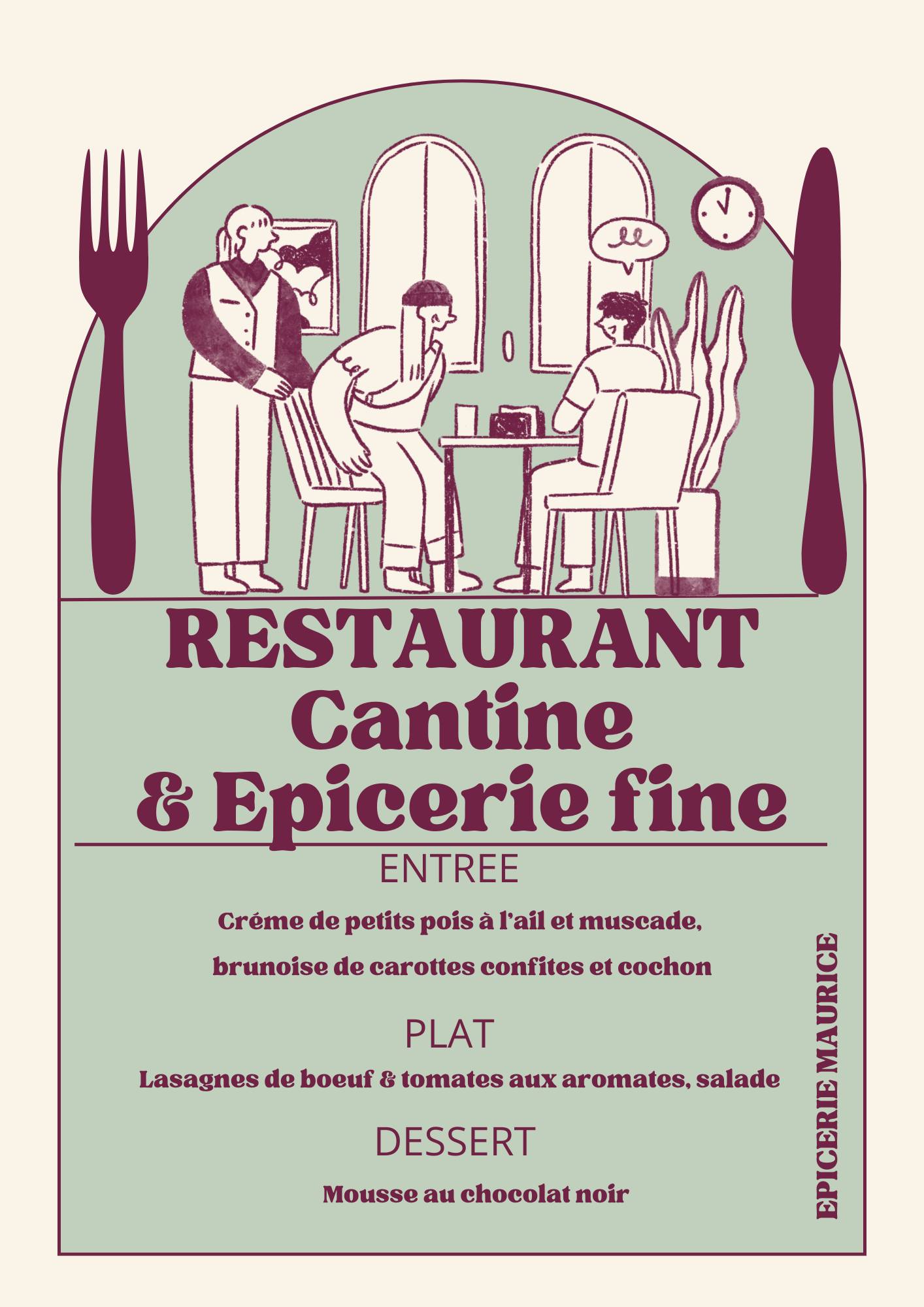 Menu de l'Epicerie Maurice